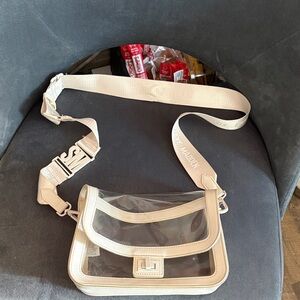 Steve Madden Clear and Cream Crossbody Bag